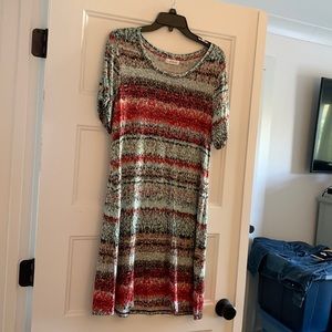 Calvin Klein button enhanced multicolored dress size Large
